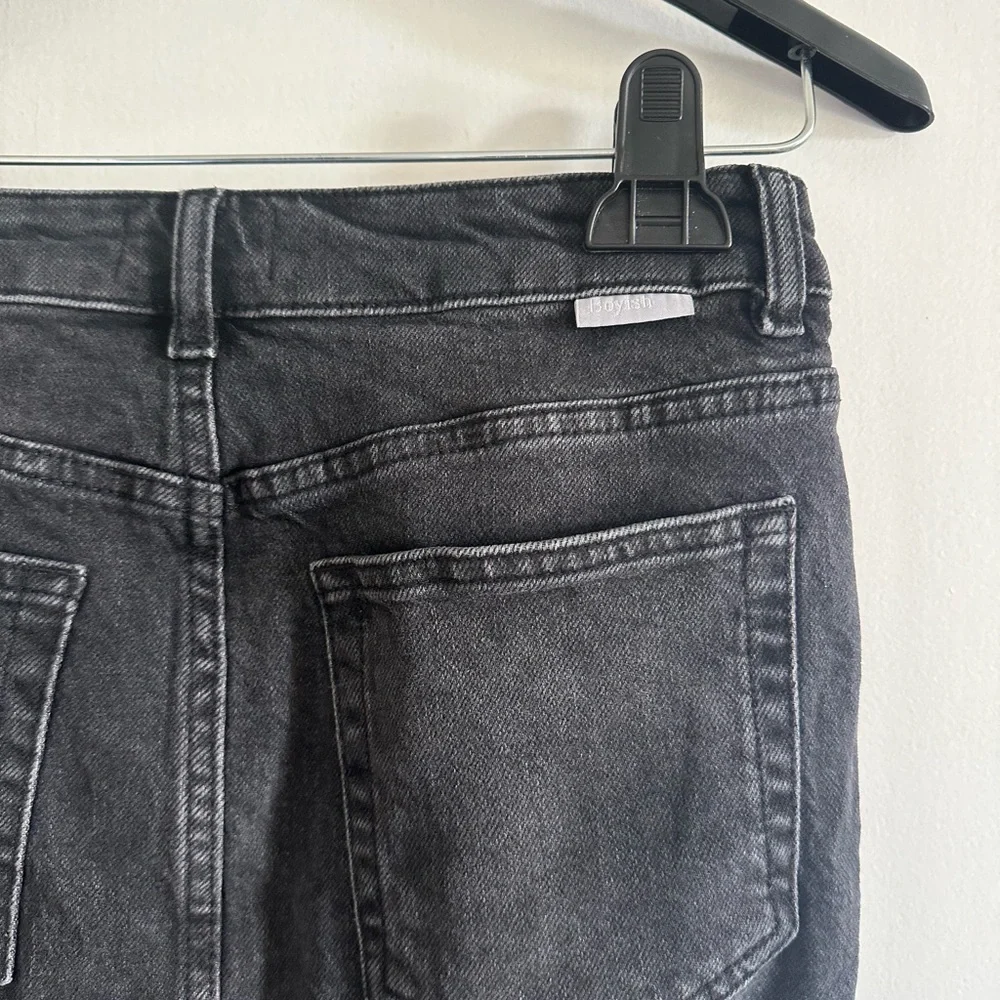 Boyish Washed Black Moonfleet High Rise Button Fly The Andy Denim Midi Skirt - Picture 5 of 9